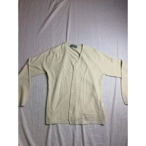 Vintage 90s Y2K Gap Cashmere Cardigan Sweater Mens L Beige Minimalist Preppy